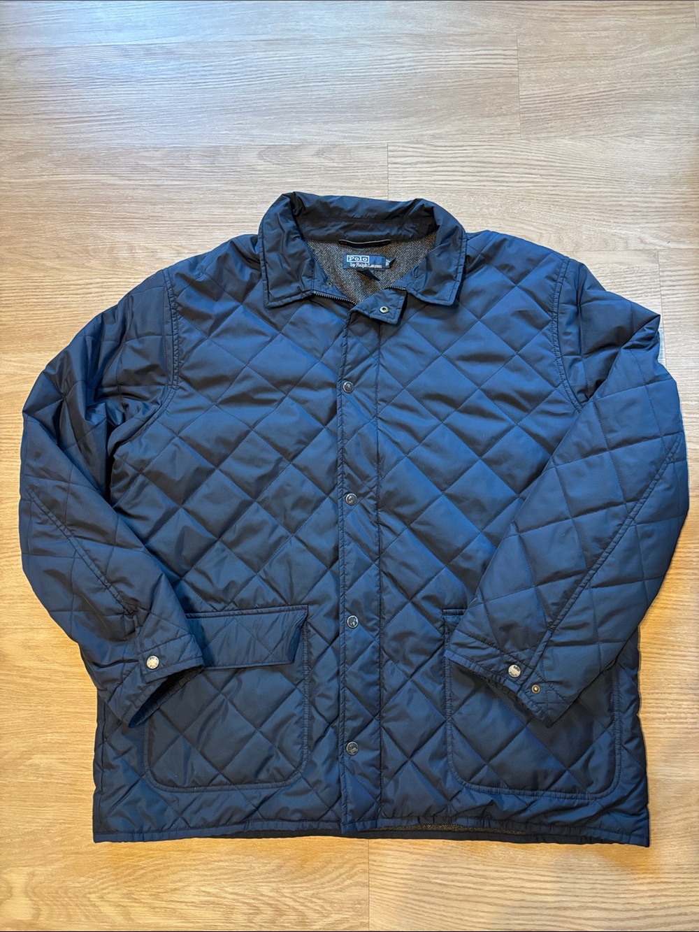 VTG Polo Ralph Lauren Mens 2XL/XXL Quilted Jacket Wool Lined Herringbone Hunting